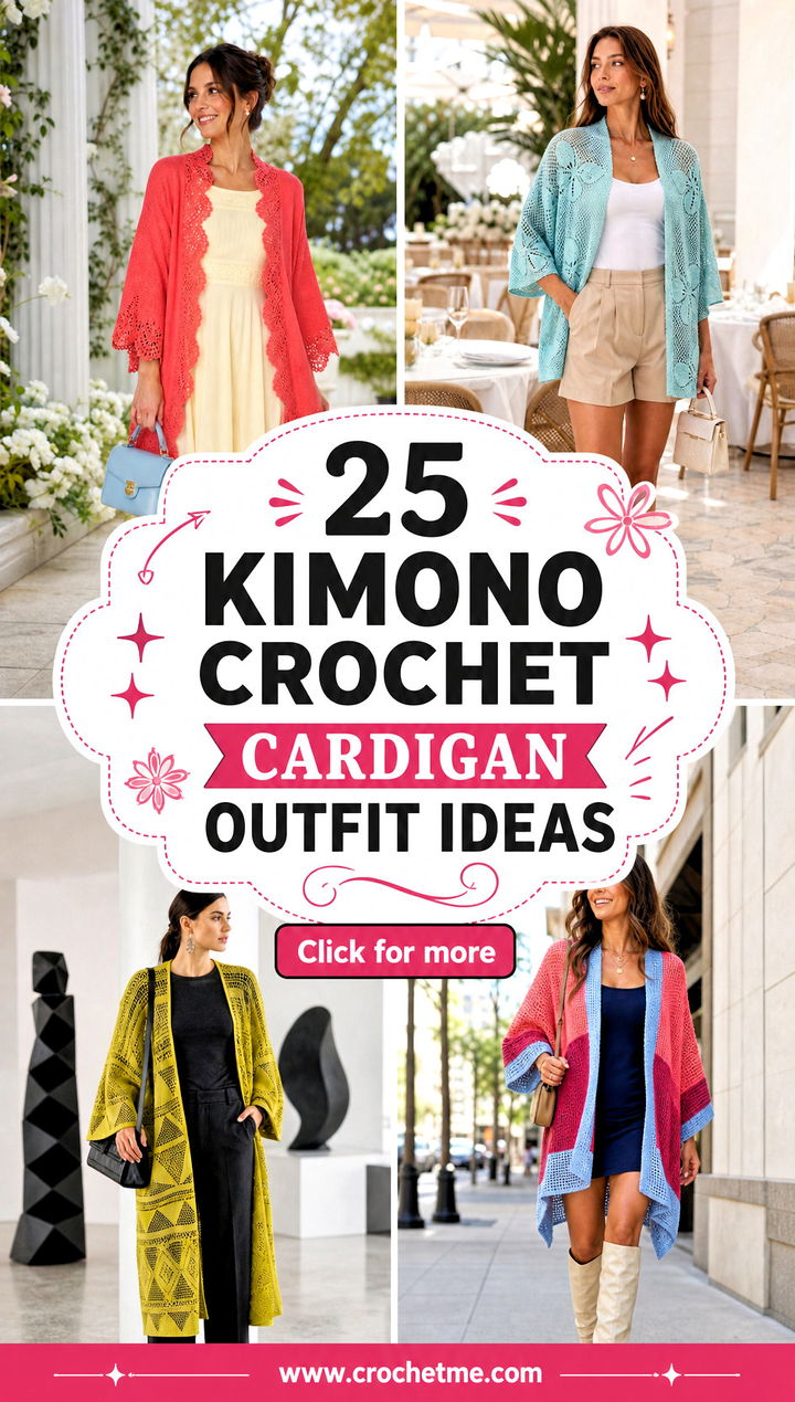 25 kimono crochet cardigan outfit ideas - 25 kimono crochet cardigan outfit ideas