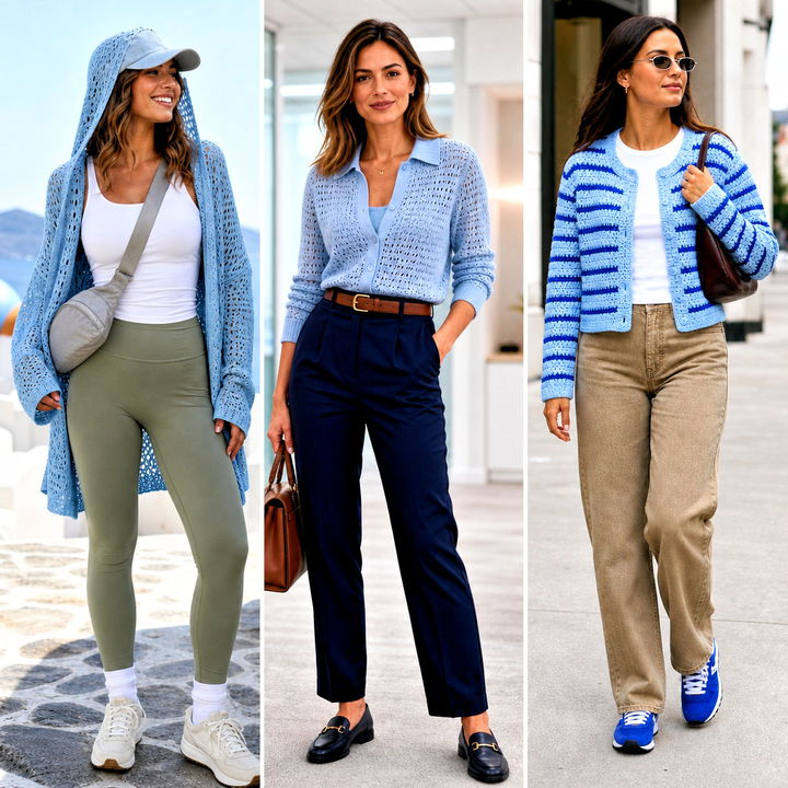 25 Light Blue Crochet Cardigan Outfit Ideas for Spring