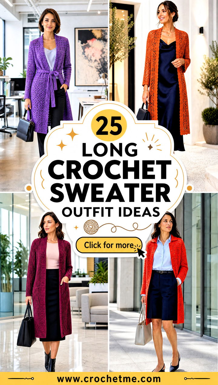 25 long crochet sweater outfit ideas - 25 long crochet sweater outfit ideas