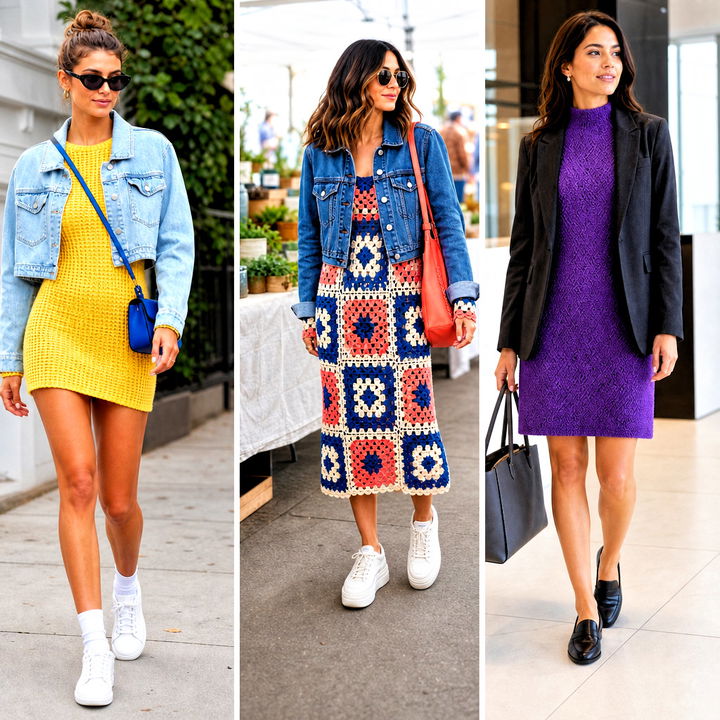 25 Long Sleeve Crochet Sweater Dress Outfit Ideas to Try