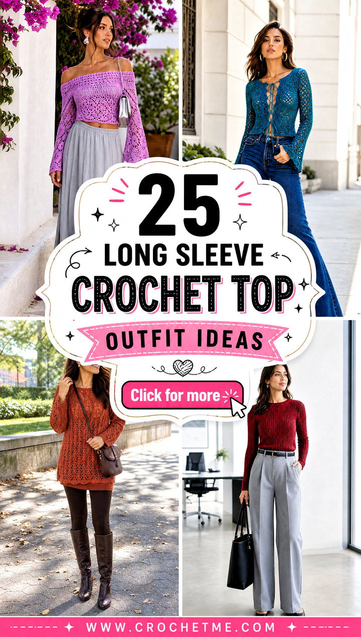 25 long sleeve crochet top outfit ideas - 25 long sleeve crochet top outfit ideas