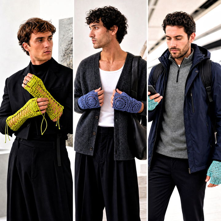 25 Men’s Crochet Gloves Outfit Ideas for Cold-Weather Style