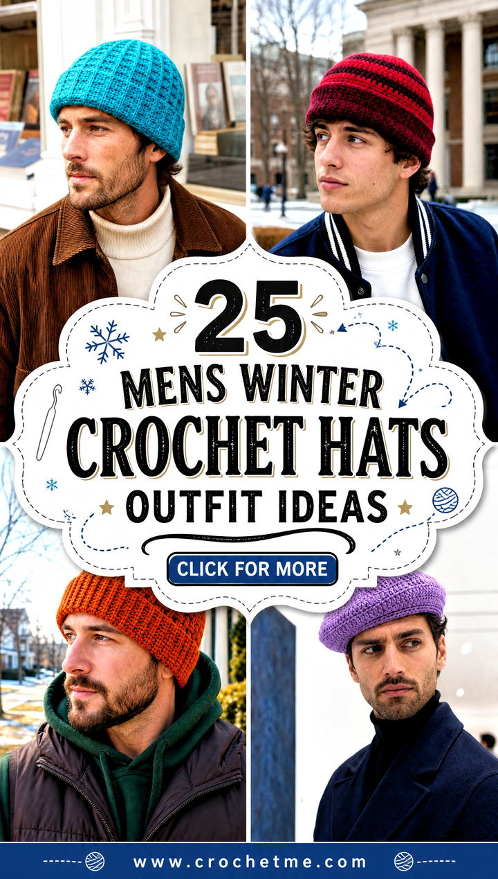 25 mens winter crochet hats outfit ideas - 25 mens winter crochet hats outfit ideas