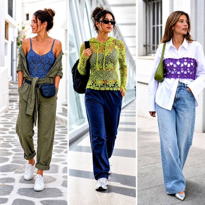 25 Mesh Flower Crochet Top Outfit Ideas for Breezy Summer