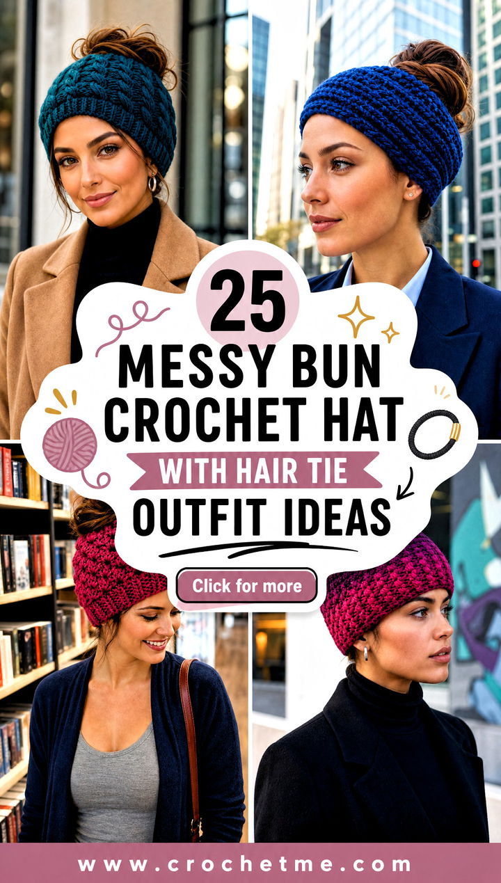 25 messy bun crochet hat with hair tie outfit ideas - 25 messy bun crochet hat with hair tie outfit ideas