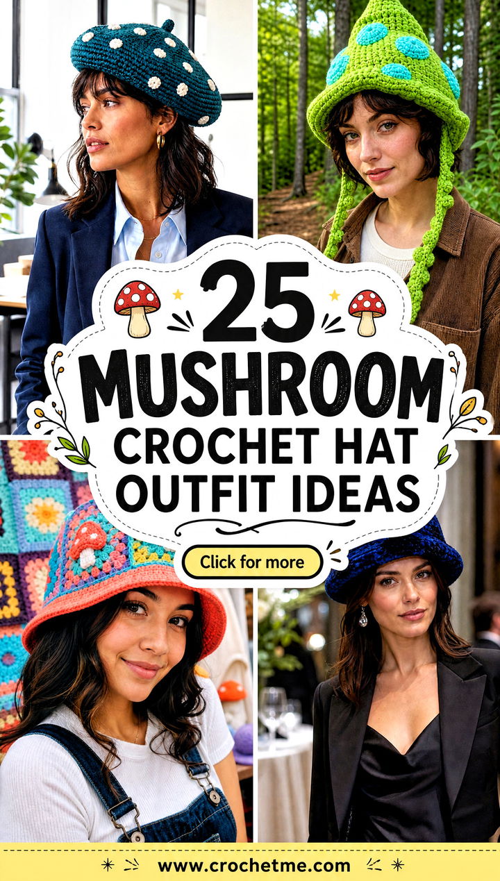 25 mushroom crochet hat outfit ideas - 25 mushroom crochet hat outfit ideas