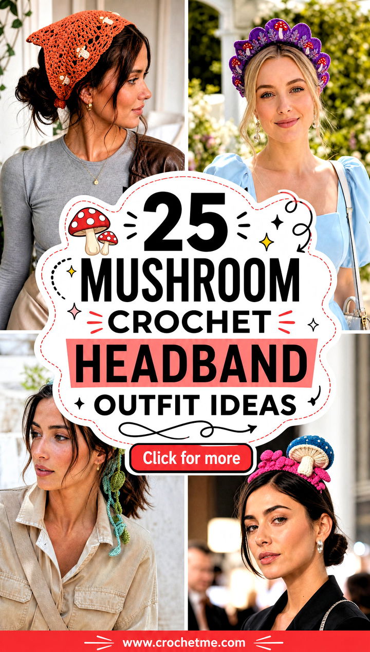 25 mushroom crochet headband outfit ideas - 25 mushroom crochet headband outfit ideas