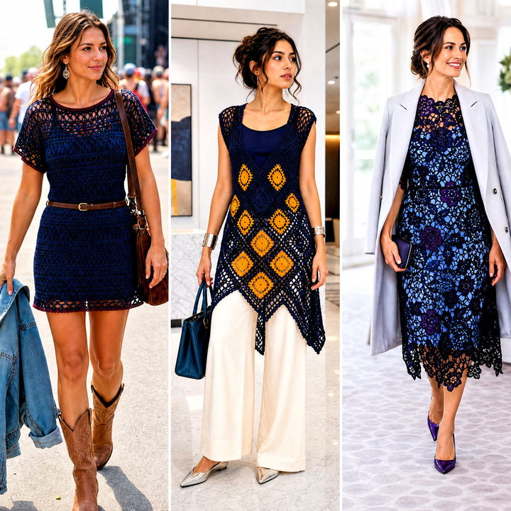 25 Navy Crochet Dress Outfit Ideas for Chic Summer Style