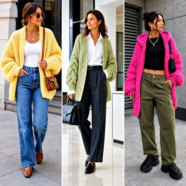 25 Oversized Chunky Crochet Cardigan Outfit Ideas to Try