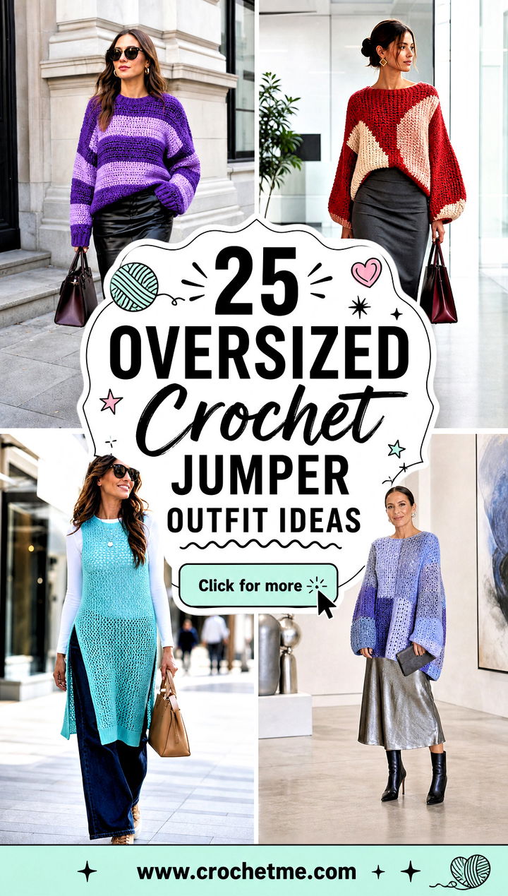25 oversized crochet jumper outfit ideas - 25 oversized crochet jumper outfit ideas