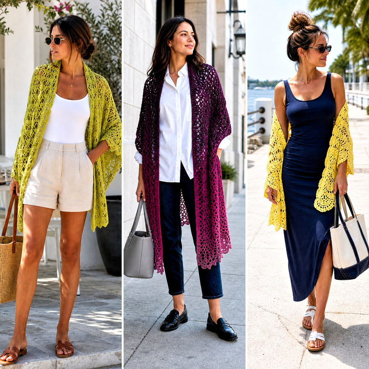25 Pineapple Crochet Shawl Outfit Ideas for Summer Style
