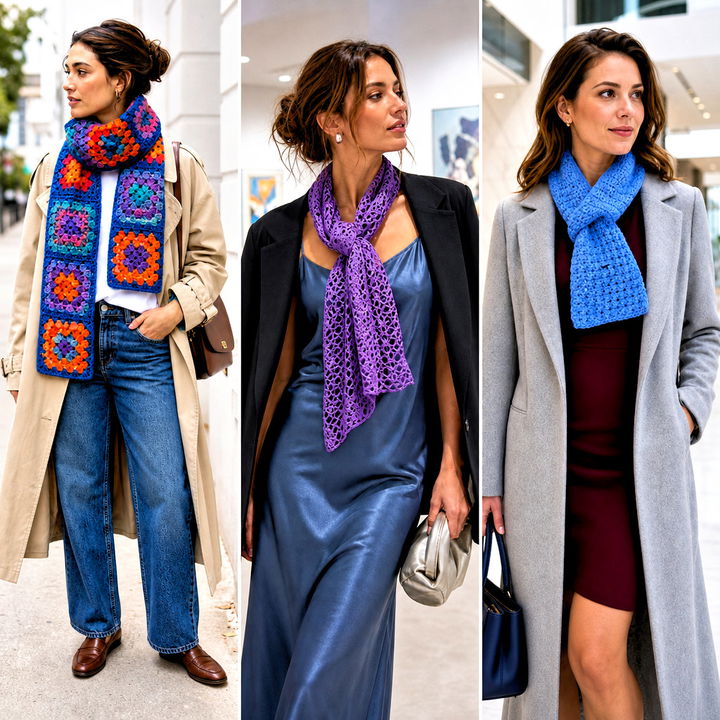 25 Pretty Crochet Scarf Outfit Ideas for Chic Winter Looks