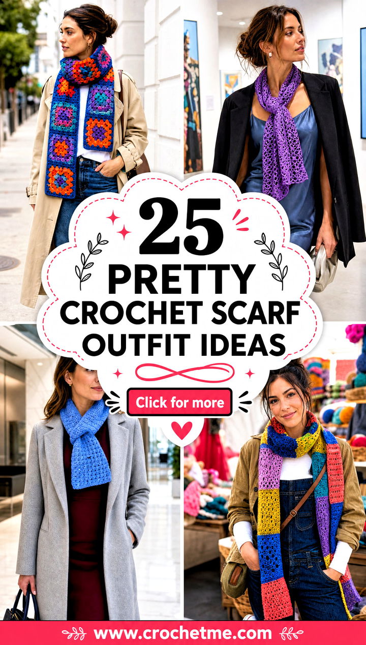 25 pretty crochet scarf outfit ideas - 25 pretty crochet scarf outfit ideas