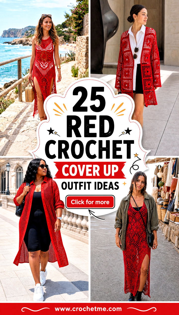 25 red crochet cover up outfit ideas - 25 red crochet cover up outfit ideas