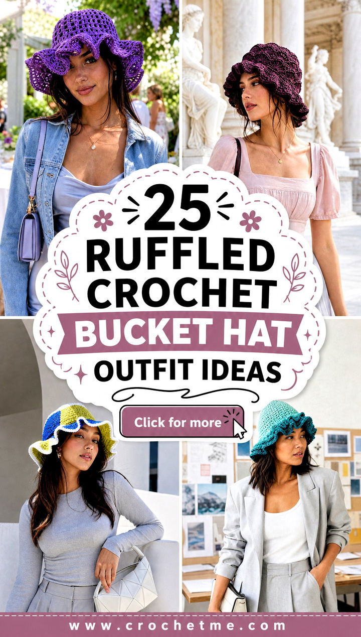 25 ruffled crochet bucket hat outfit ideas - 25 ruffled crochet bucket hat outfit ideas