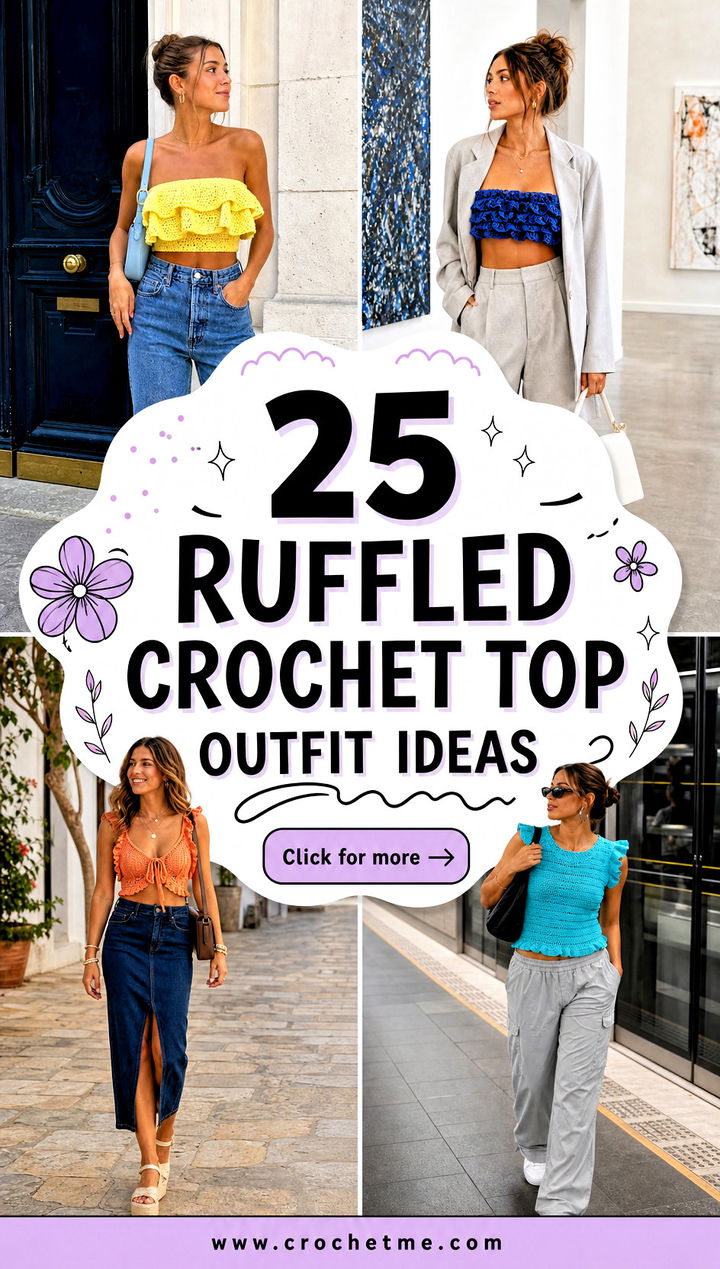 25 ruffled crochet top outfit ideas - 25 ruffled crochet top outfit ideas