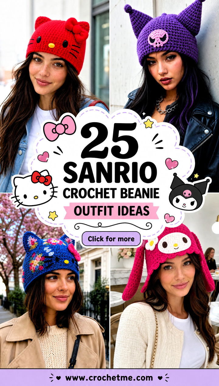 25 sanrio crochet beanie outfit ideas - 25 sanrio crochet beanie outfit ideas