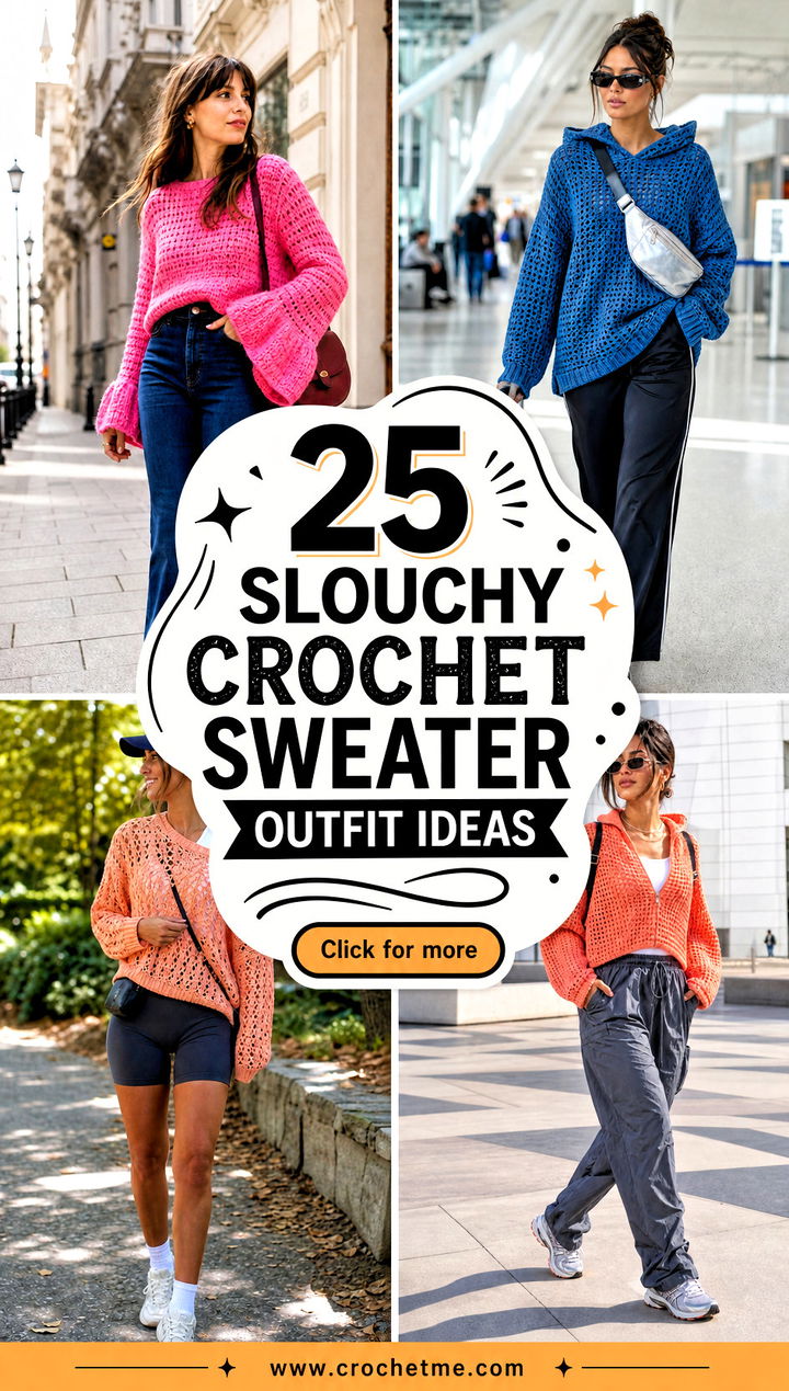 25 slouchy crochet sweater outfit ideas - 25 slouchy crochet sweater outfit ideas