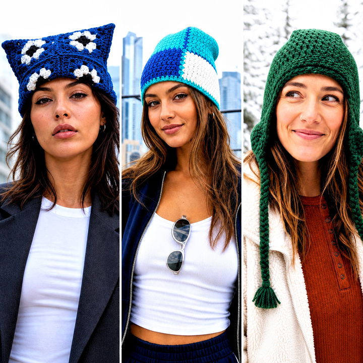 25 Square Crochet Beanie Outfit Ideas for Cozy Winter Style