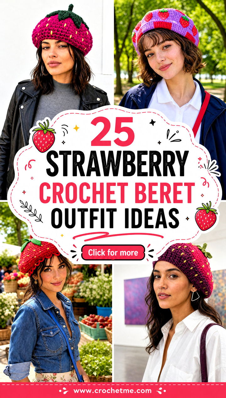 25 strawberry crochet beret outfit ideas - 25 strawberry crochet beret outfit ideas