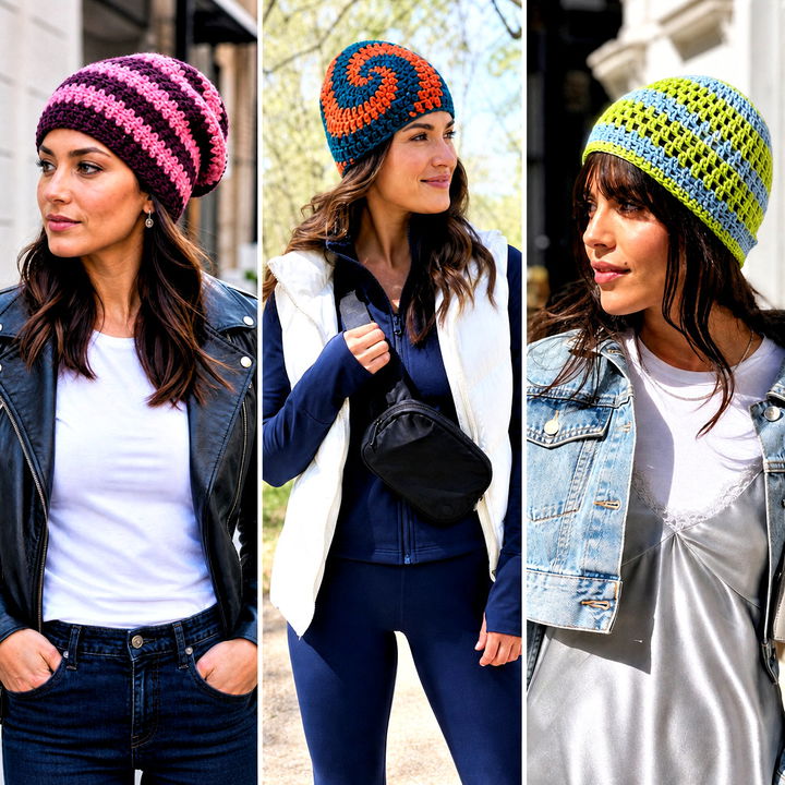 25 Striped Crochet Beanie Outfit Ideas for Cool Winter Looks