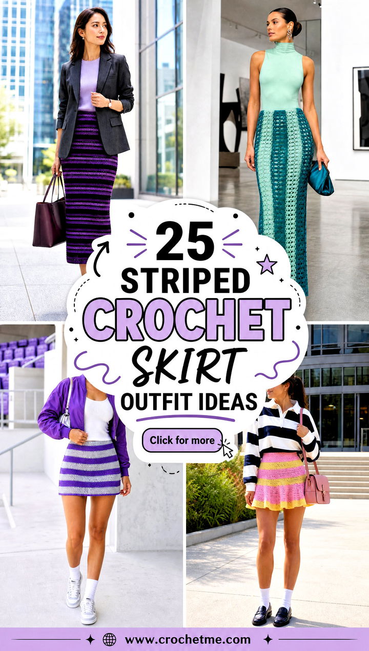 25 striped crochet skirt outfit ideas - 25 striped crochet skirt outfit ideas