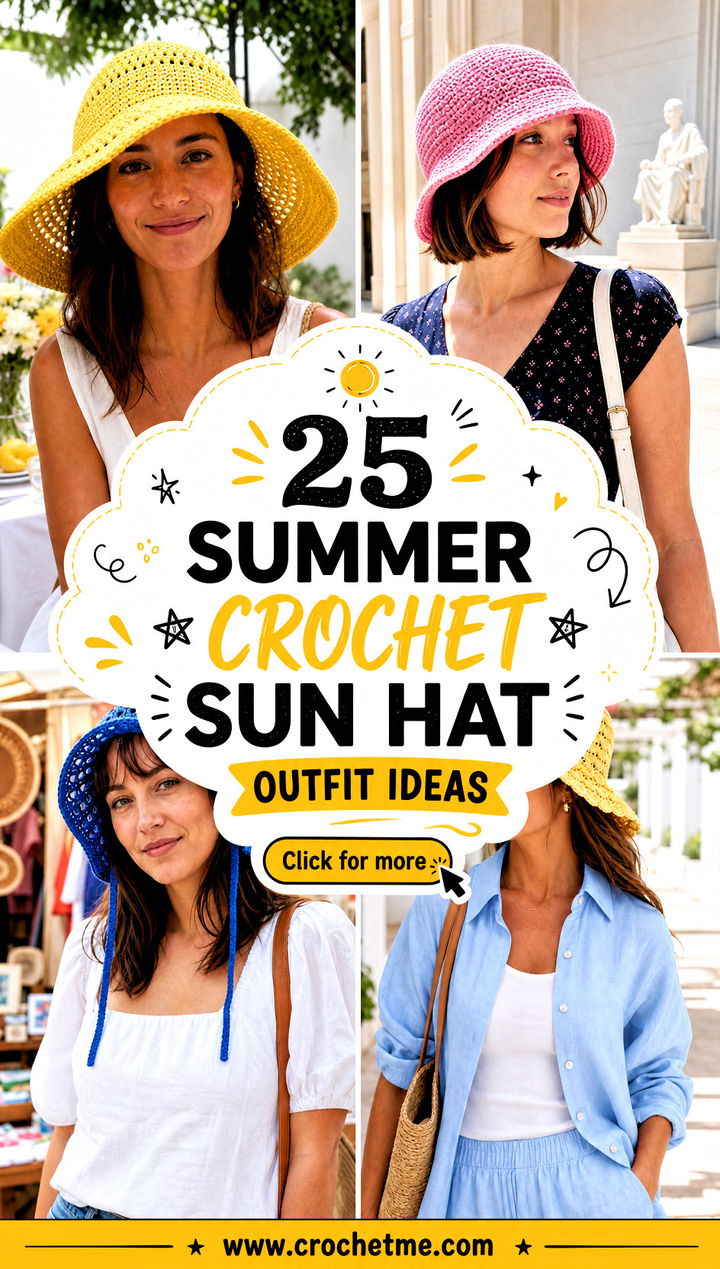 25 summer crochet sun hat outfit ideas - 25 summer crochet sun hat outfit ideas