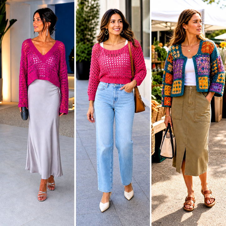25 Summer Crochet Sweaters Outfit Ideas for Cool Summer Nights