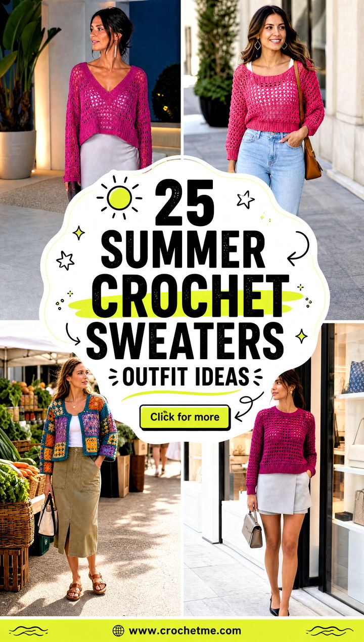 25 summer crochet sweaters outfit ideas - 25 summer crochet sweaters outfit ideas