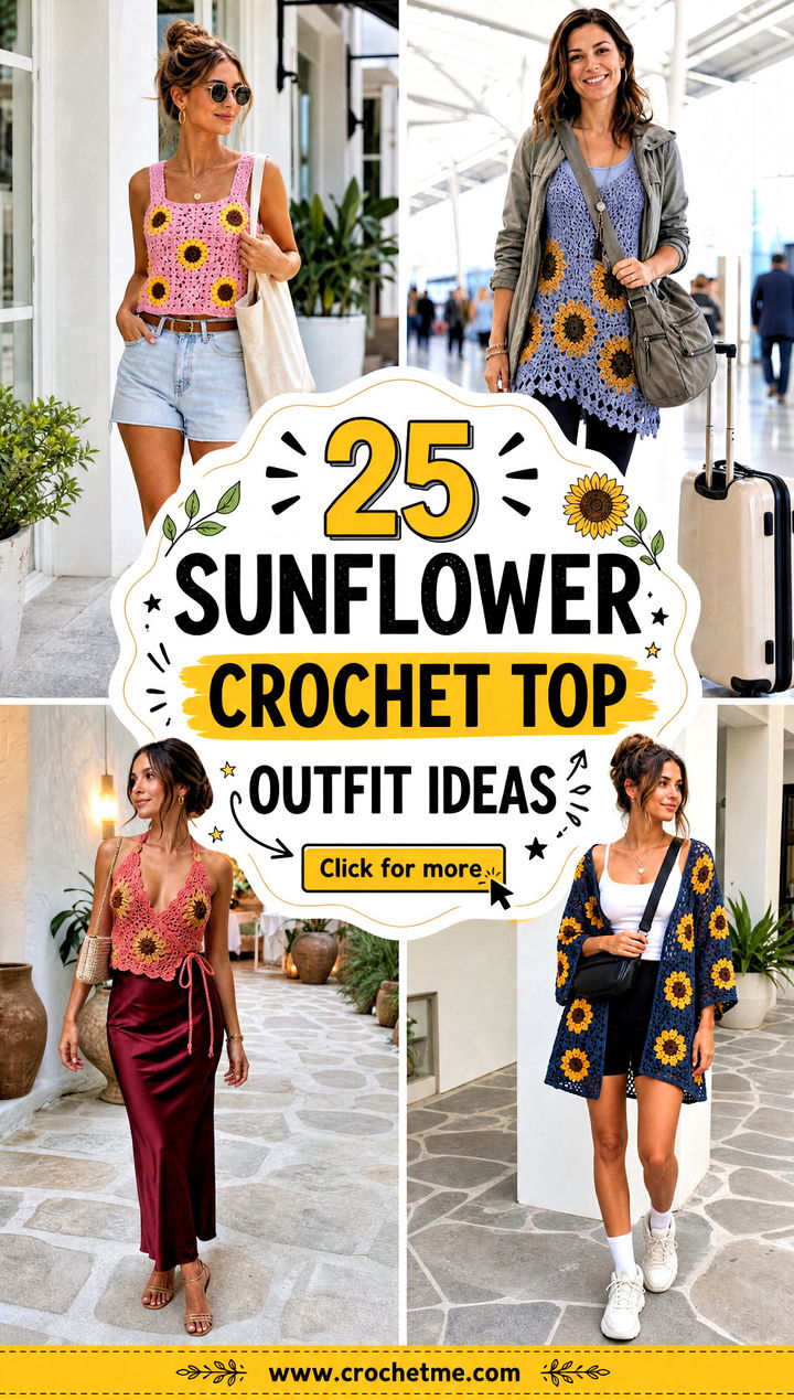 25 sunflower crochet top outfit ideas - 25 sunflower crochet top outfit ideas