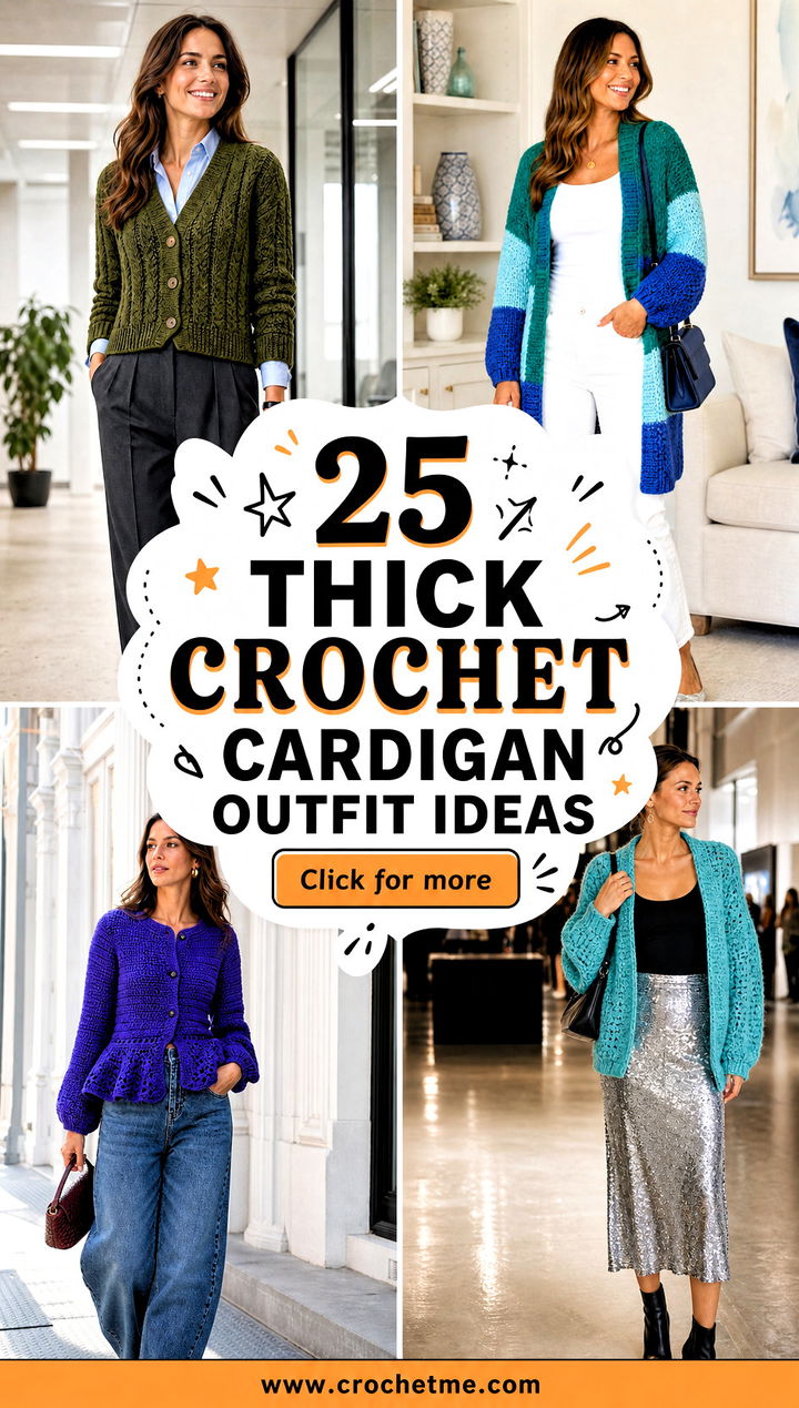25 thick crochet cardigan outfit ideas - 25 thick crochet cardigan outfit ideas