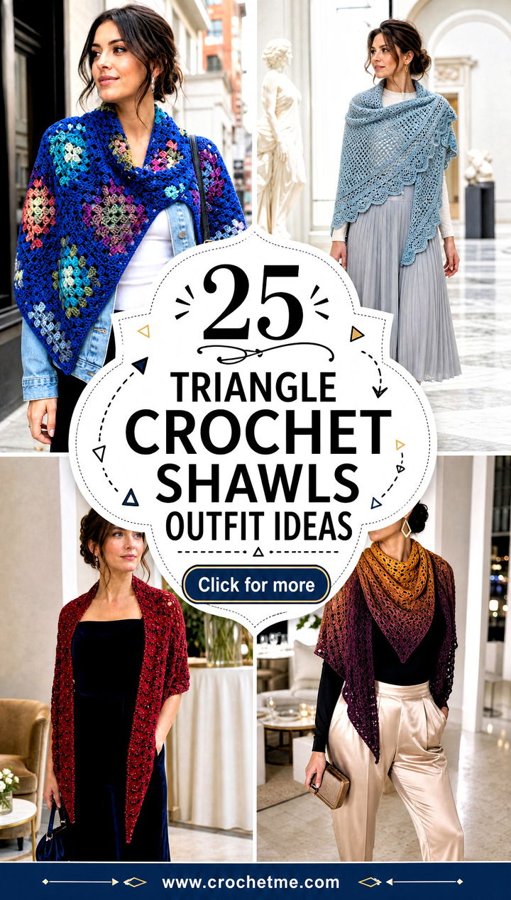 25 triangle crochet shawls outfit ideas - 25 triangle crochet shawls outfit ideas