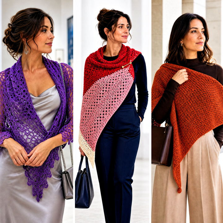 25 Triangular Crochet Shawl Outfit Ideas for Graceful Layering