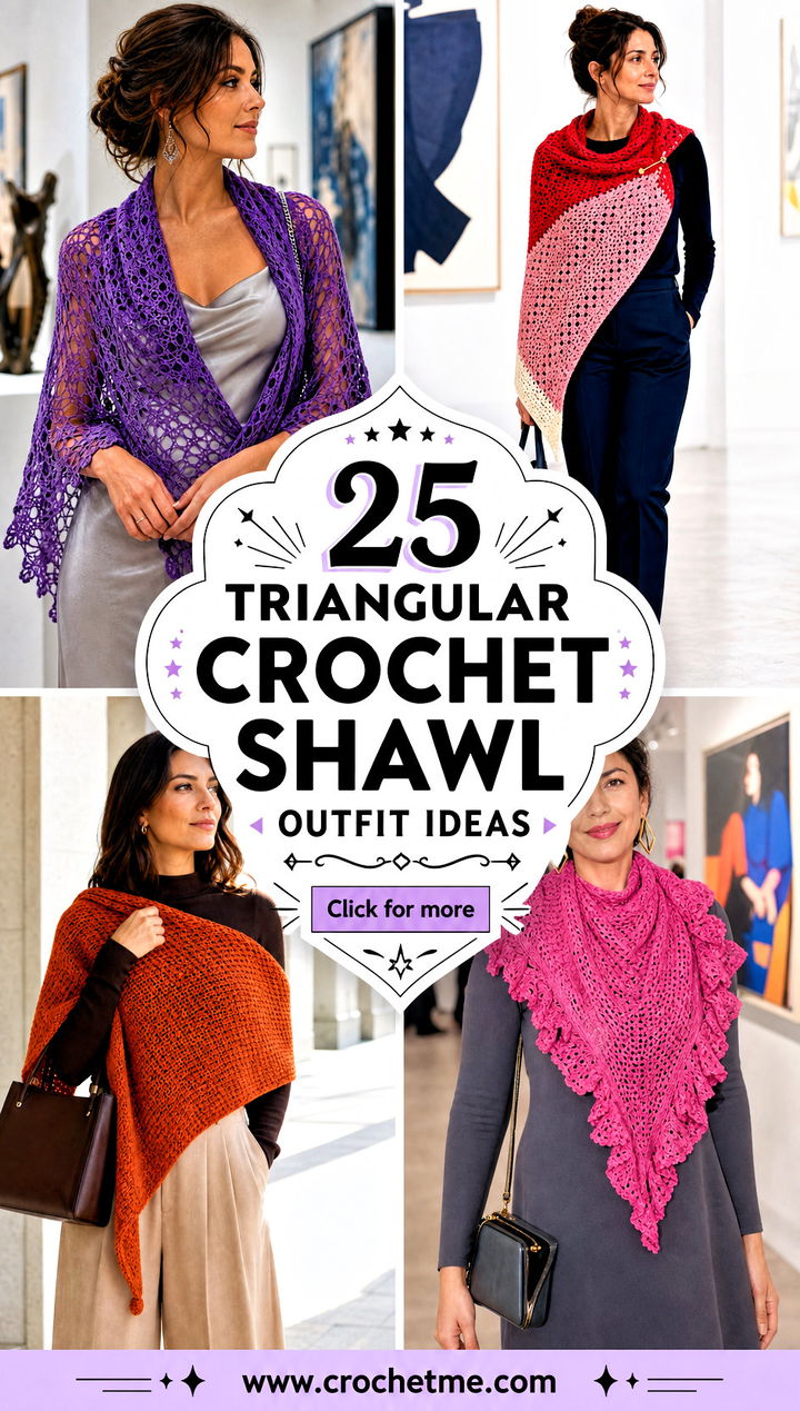 25 triangular crochet shawl outfit ideas - 25 triangular crochet shawl outfit ideas