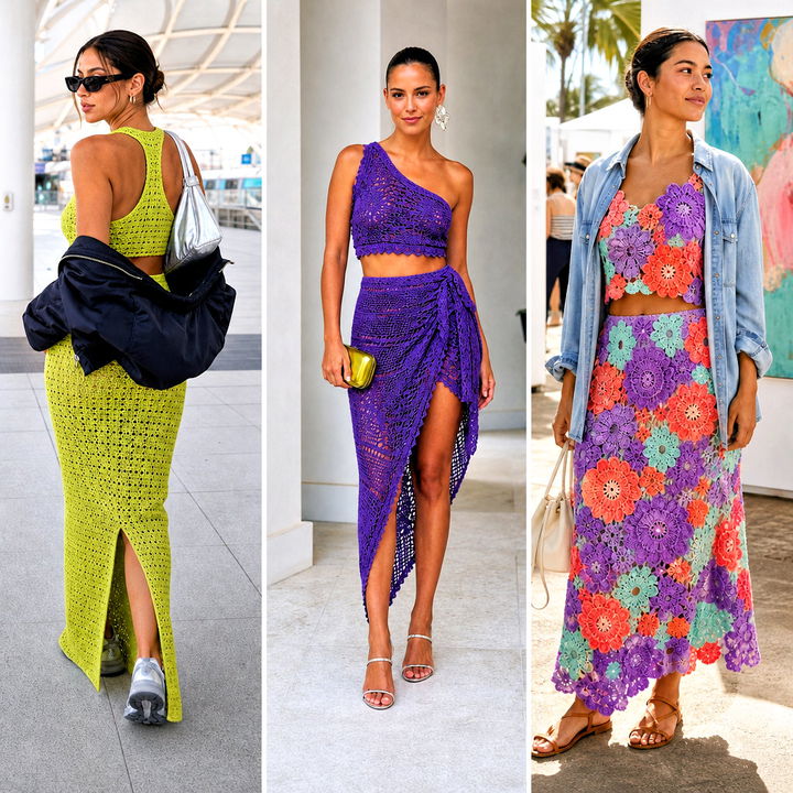 25 Two Piece Crochet Skirt Set Outfit Ideas for Chic Summer Style