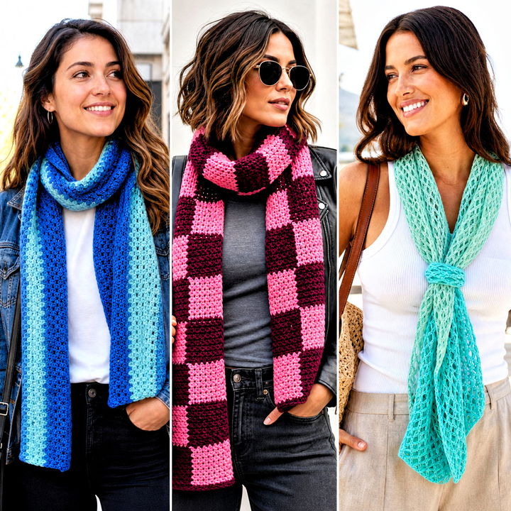 25 Two Tone Crochet Scarf Outfit Ideas for Cozy Winter Style