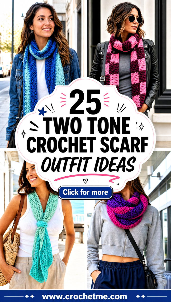 25 two tone crochet scarf outfit ideas - 25 two tone crochet scarf outfit ideas