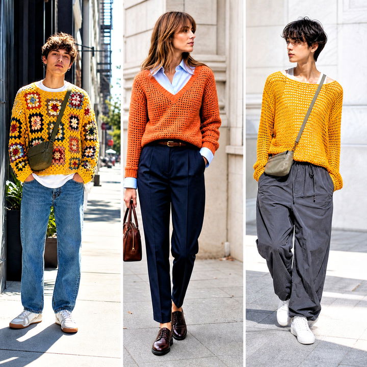 25 Unisex Crochet Sweater Outfit Ideas for Cozy Layering