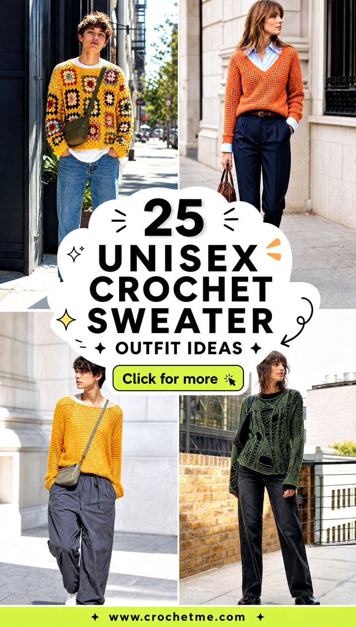 25 unisex crochet sweater outfit ideas - 25 unisex crochet sweater outfit ideas