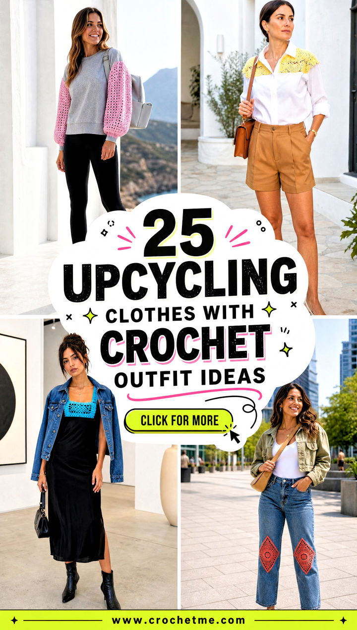 25 upcycling clothes with crochet outfit ideas - 25 upcycling clothes with crochet outfit ideas