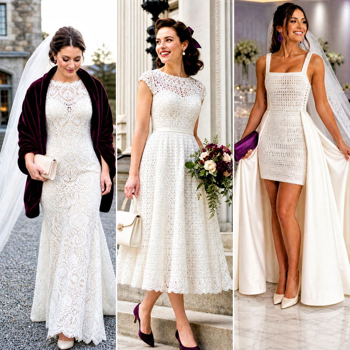 25 White Crochet Wedding Dress Outfit Ideas for Modern Brides