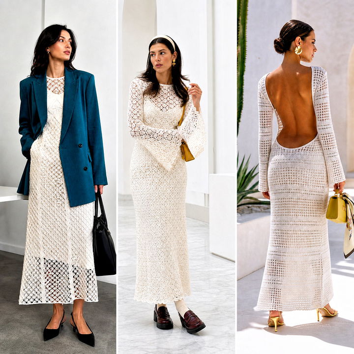 25 White Long Crochet Dress Outfit Ideas for Elegant Events