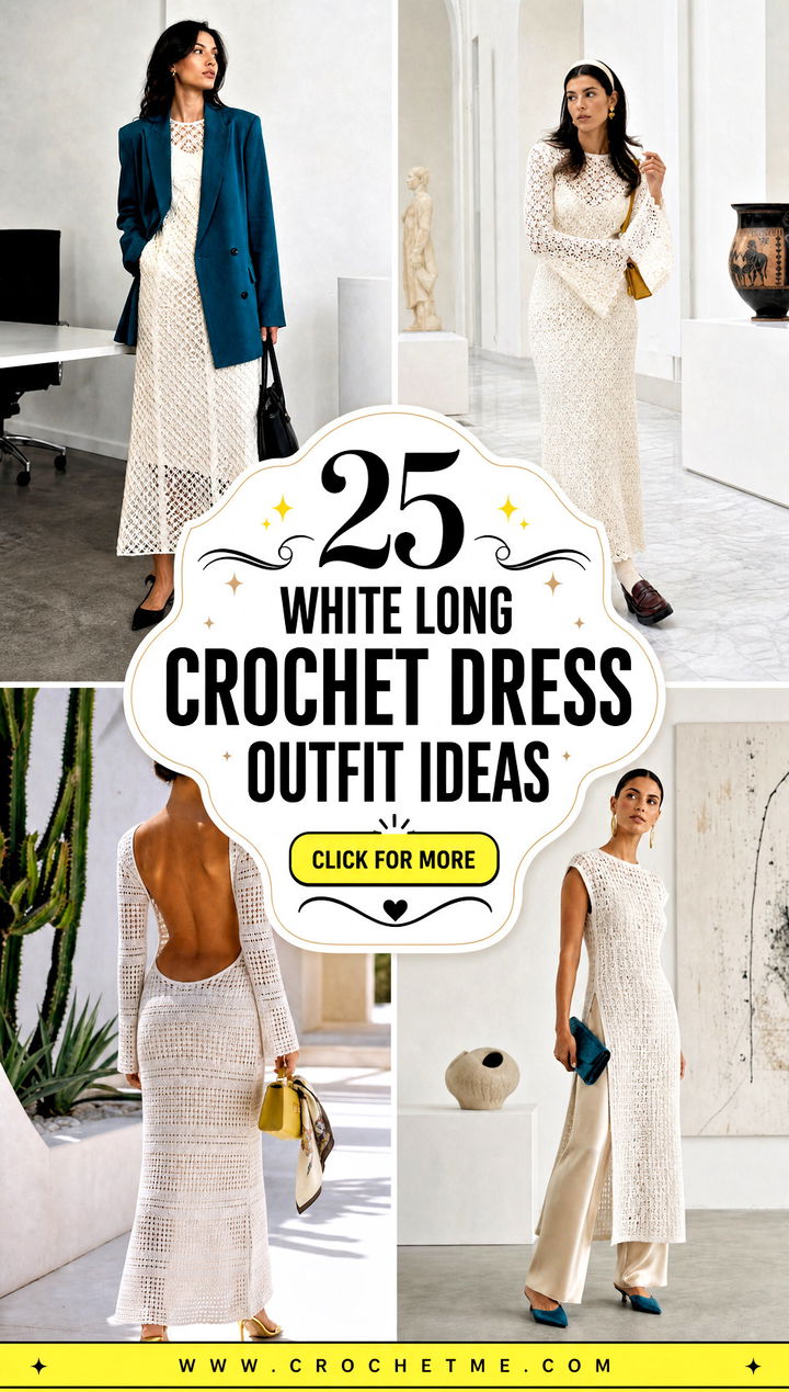 25 white long crochet dress outfit ideas - 25 white long crochet dress outfit ideas