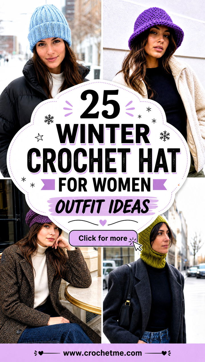 25 winter crochet hat for women outfit ideas - 25 winter crochet hat for women outfit ideas