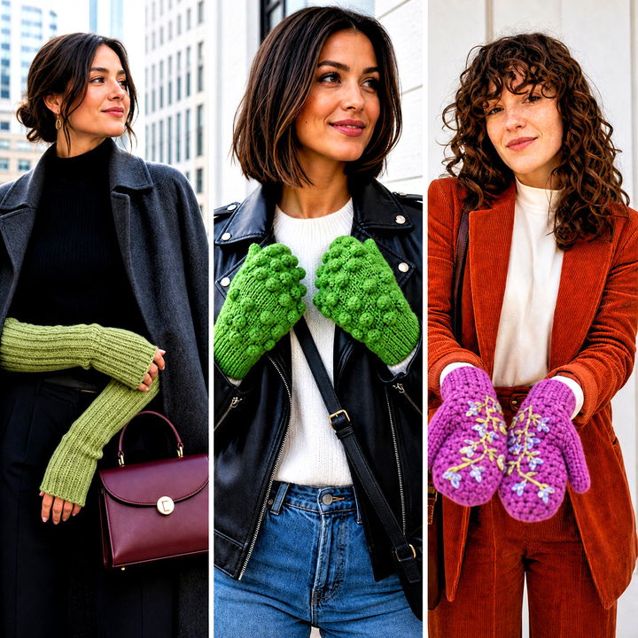 25 Women Crochet Mittens Outfit Ideas for Cozy Winter Looks