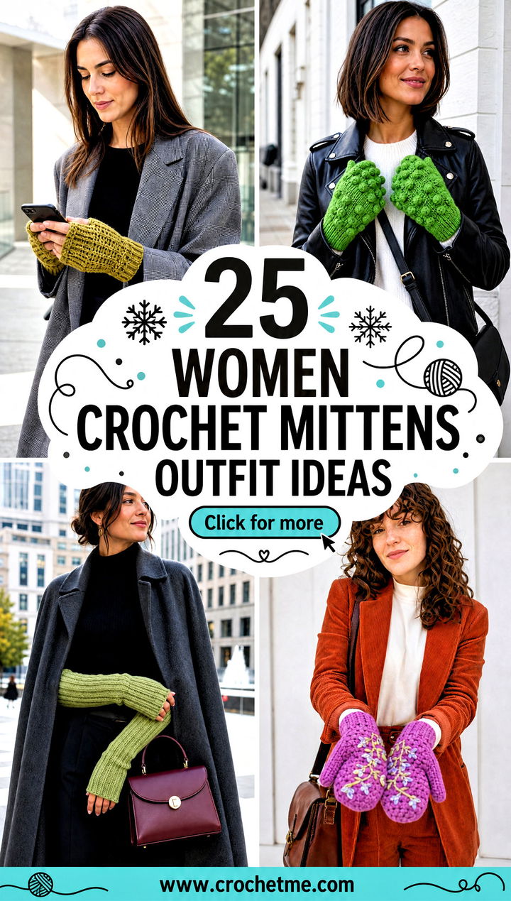 25 women crochet mittens outfit ideas - 25 women crochet mittens outfit ideas
