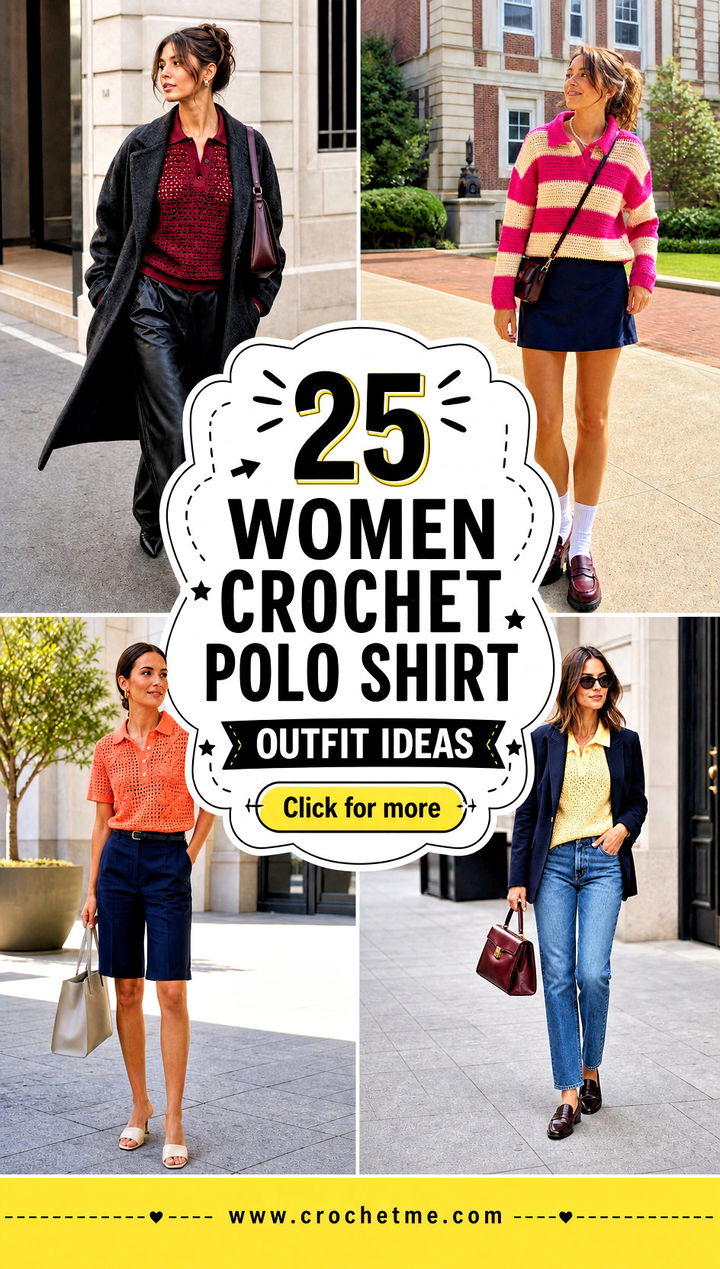 25 women crochet polo shirt outfit ideas - 25 women crochet polo shirt outfit ideas