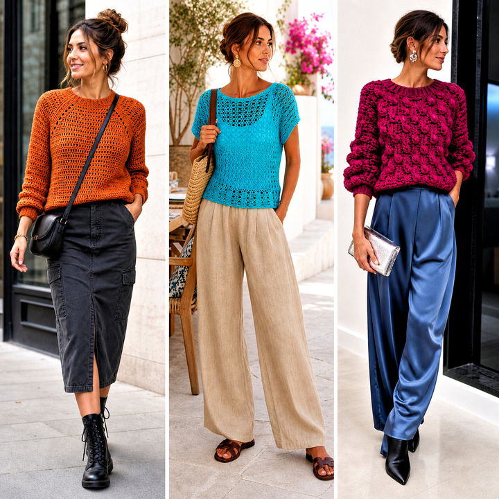 25 Women Crochet Pullover Outfit Ideas for Cozy Layered Looks