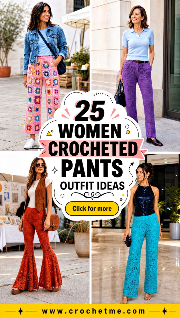 25 women crocheted pants outfit ideas - 25 women crocheted pants outfit ideas