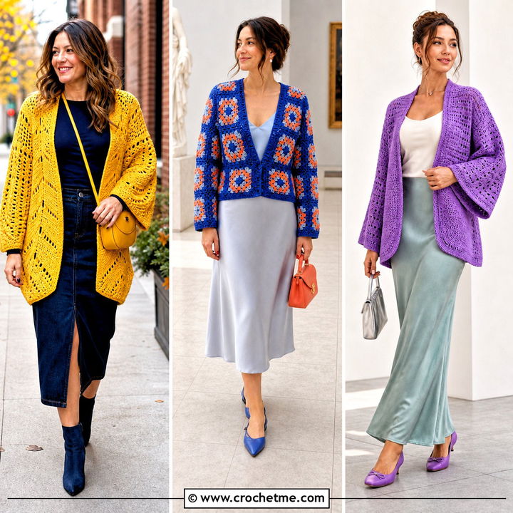 30 3 Weight Yarn Crochet Cardigan Outfit Ideas for Fall